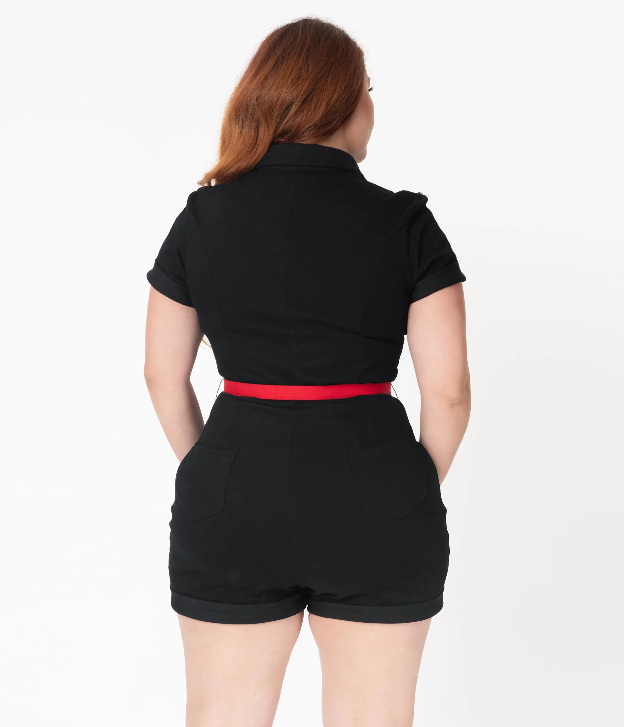 Unique Vintage Plus Size Black Dixie Romper