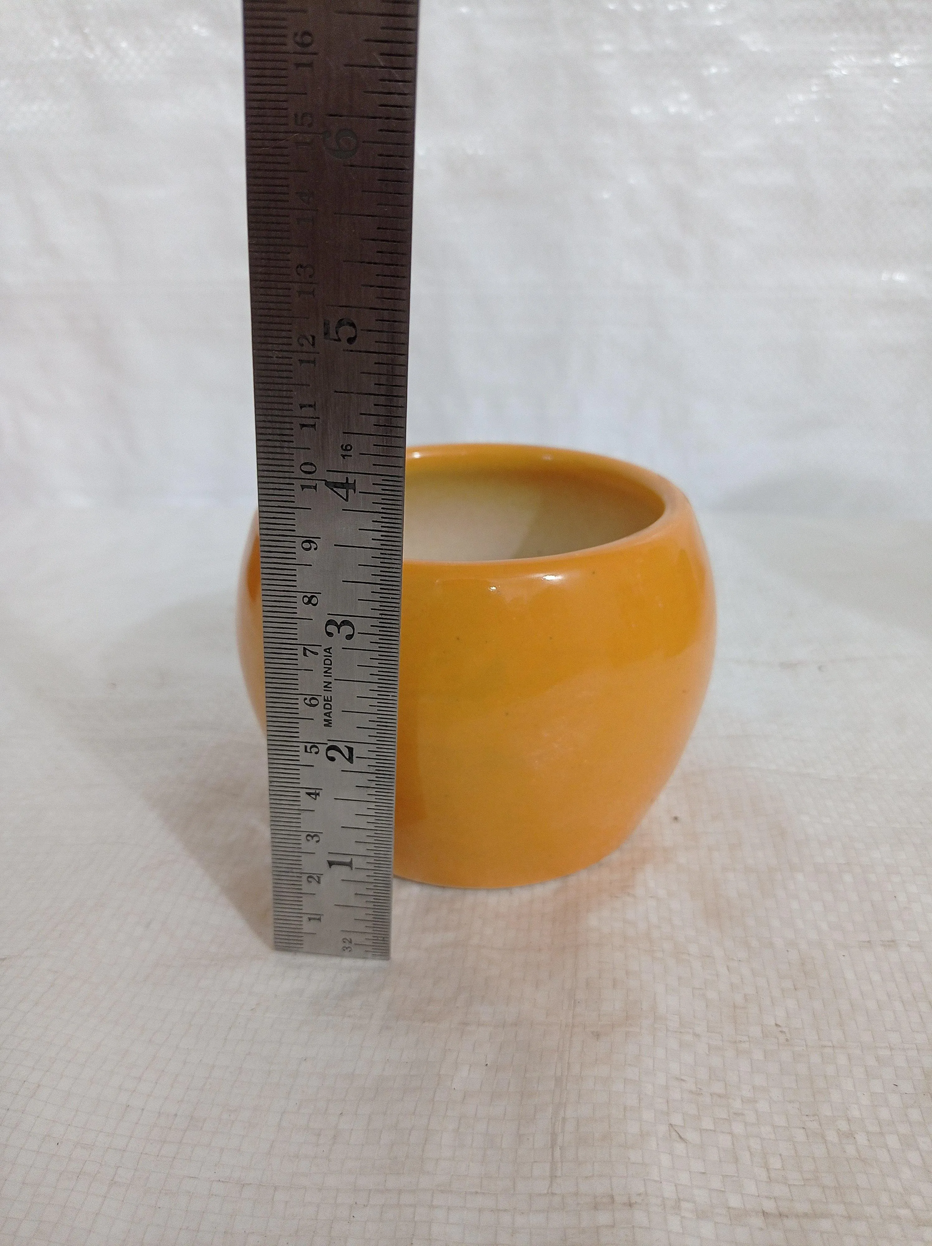 Vibrant Round Yellow Ceramic Plant Pot | Contemporary Home Decor
