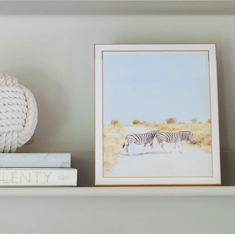 White & Gold Enamel Picture Frame