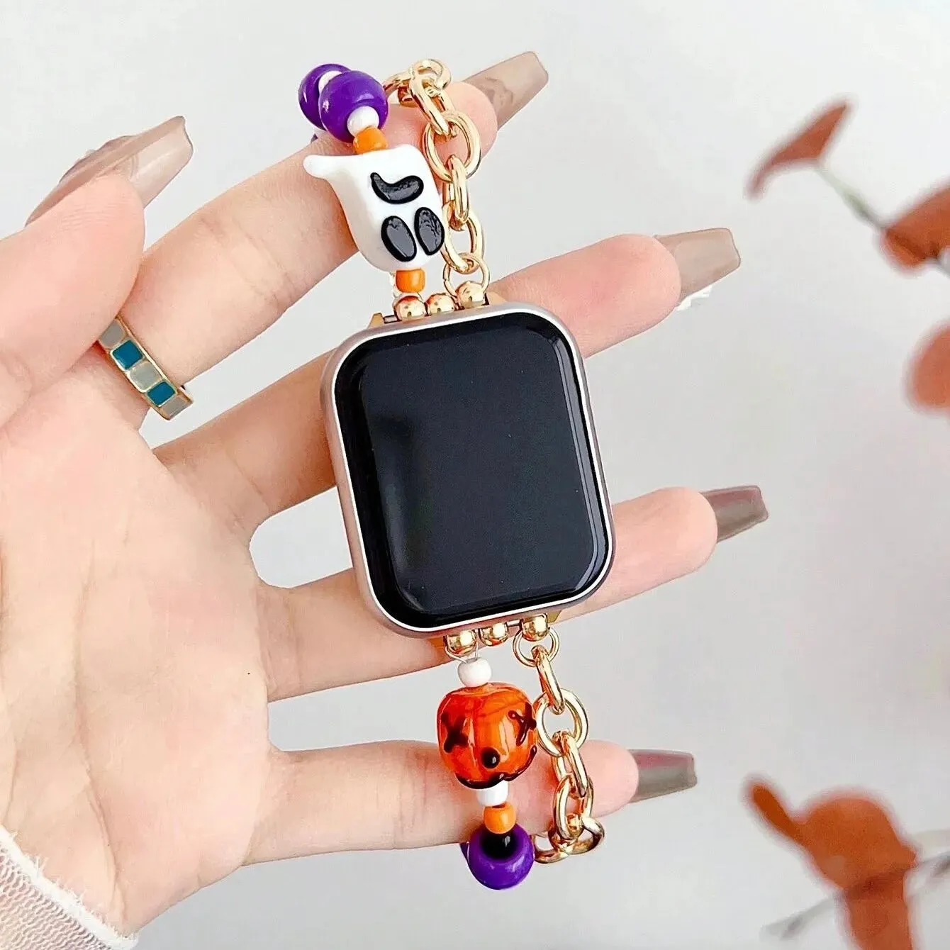 Wickedly Charming Beaded Steel Bracelet Band For Apple Watch