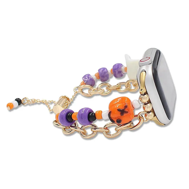 Wickedly Charming Beaded Steel Bracelet Band For Apple Watch