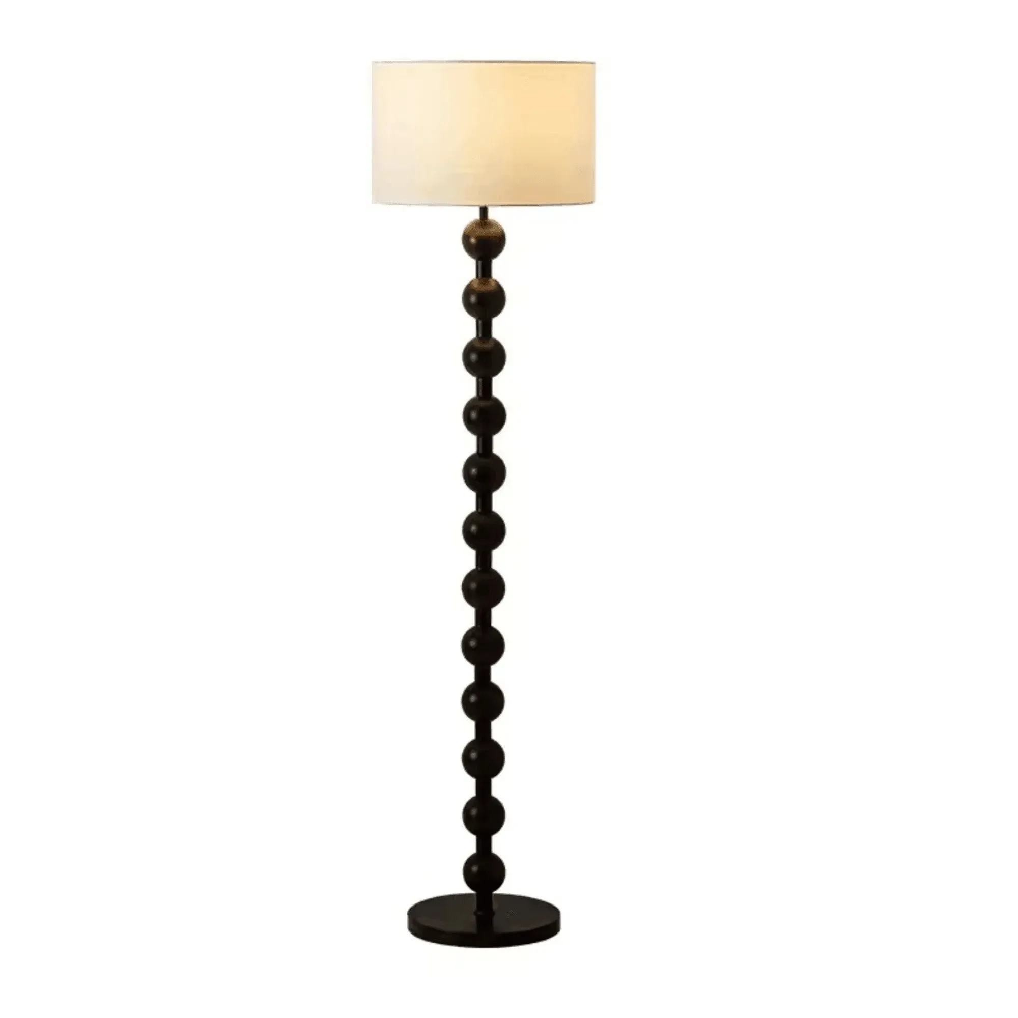 Wooden Twist Hugo Rollie Design Modern Round Shape Aluminum Floor Lamp with Soft Fabric Shade Stylish Ambient Lighting
