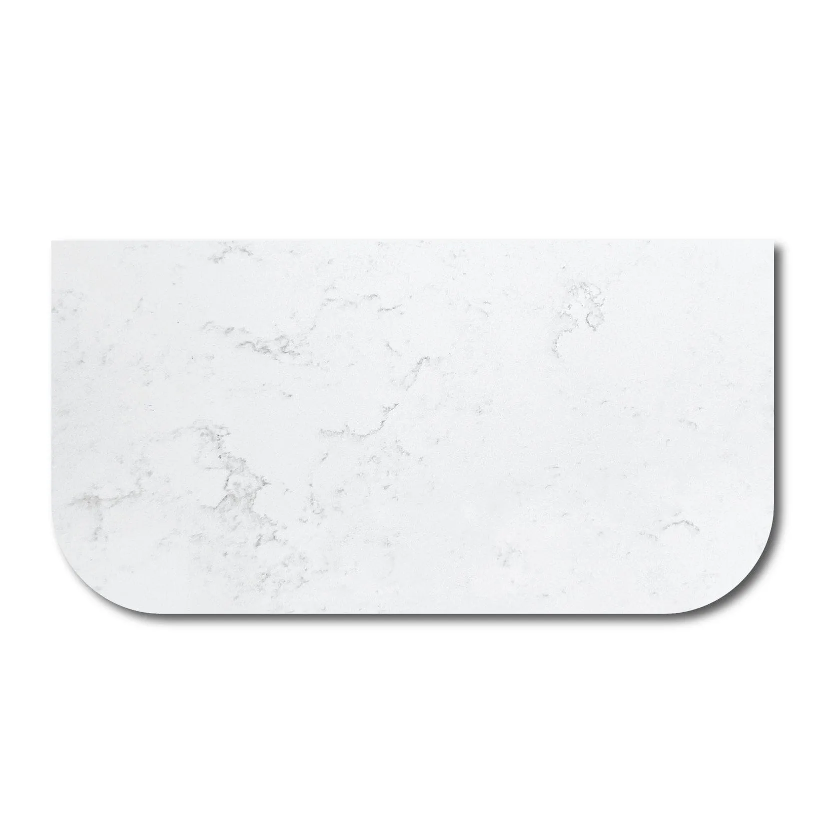 York 900mm Curved Wall Hung Vanity Matte White   Luxe Stone Top